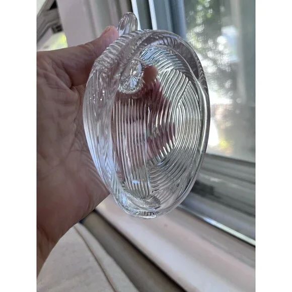 Martha Stewart Clear Duck Gibson Covered Dish On Nest Vintage Grooved - Picture 11 of 13